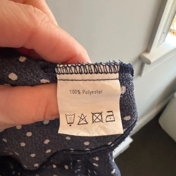 Relipop Navy Blue Polka Dot Wrap Dress | Size M - Picture 5 of 7